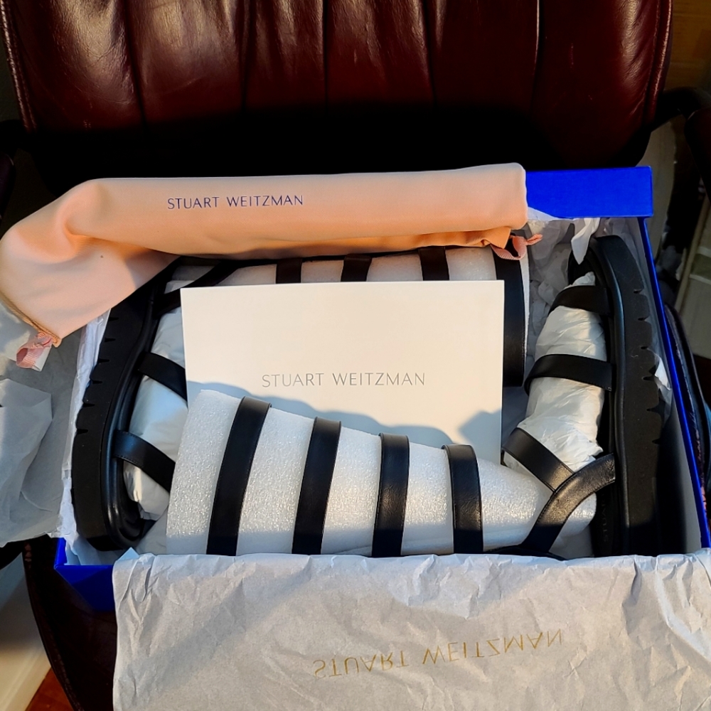 Stuart Weitzman Gala Lift Tall Sandal US 8.5 Wide BNIB